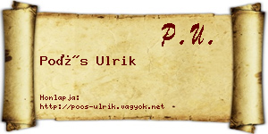 Poós Ulrik névjegykártya